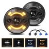 7 Inch Car LED Headlights, Round Lights with White High Low Beam DRL and Amber Turn Signal