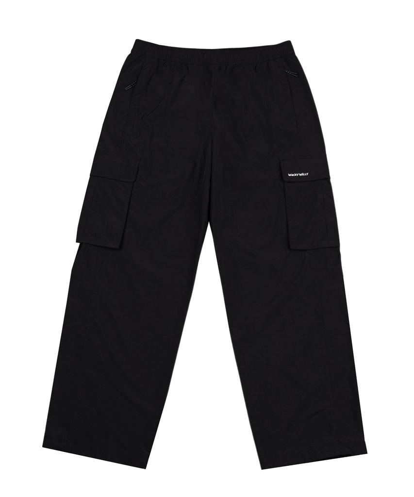 WACKY WILLY Nylon Cargo Track Pants Black