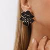 Cross Border Trendy Exaggerated Layered Style Oil Drip 3D Flower Earrings Vintage Hong Kong Style Ear Studs For Women
