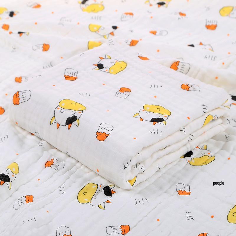 High-Density Six-Layer Pure Cotton Baby Bath Towel and Swaddling Blanket for Newborns and Children