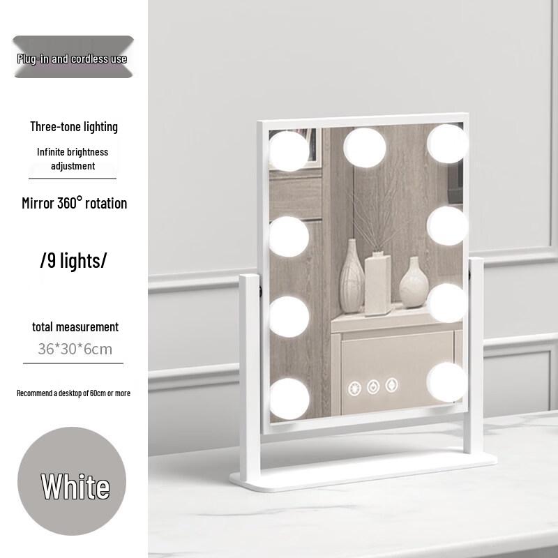 Rechargeable LED Desktop Makeup Mirror