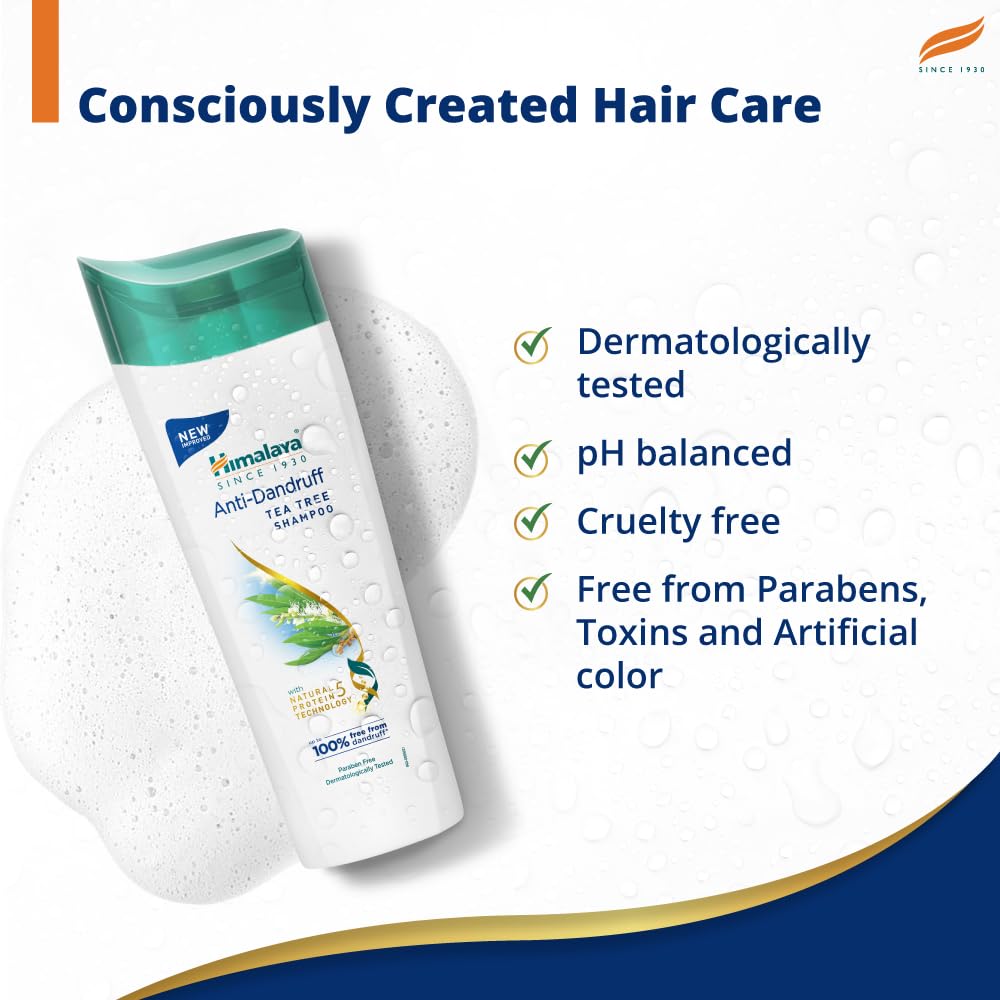 Himalaya Anti-Dandruff Tea Tree Shampoo 650ml For Men And Women Removes Dandruff Soothes Scalp Nourishes Hair Strengthens Roots Gentle Daily Hair Care