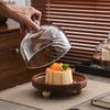 Wooden High Footed Cake Tray Dim Sum Dish Dessert Plate Cake Stand Fruit Bowl Bread Plate Show Plates Dust Proof Glass Cover