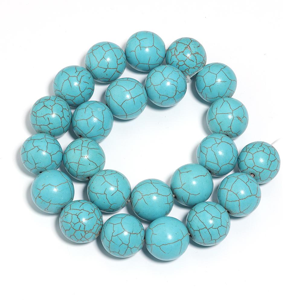 1 Strand 3-20mm Blue Turquoise Beads Natural Stone Round Beads Loose Spacer Smooth Bead For DIY Bracelet Necklace Accessories