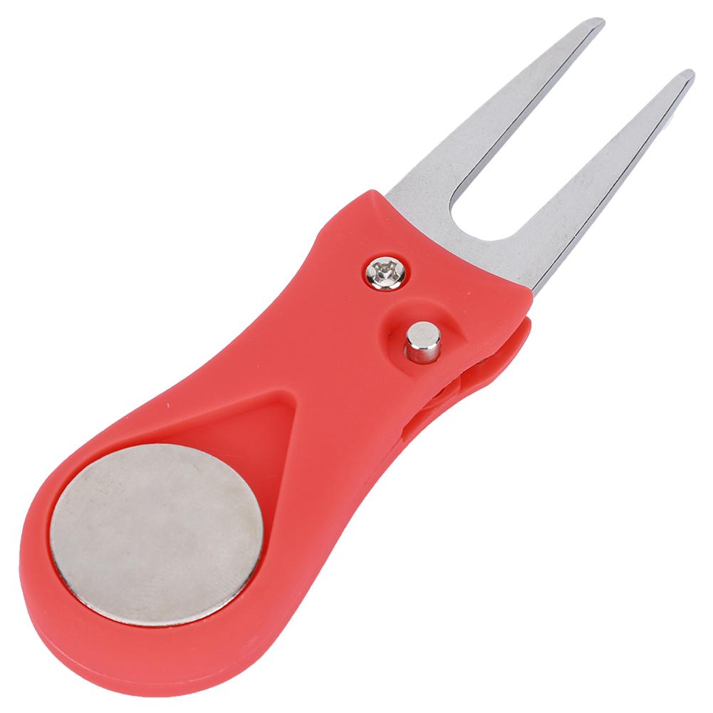 Portable Golf Green Divot Repair Tool Folding Ball Fork Lawn Repairing Golfer Practicing