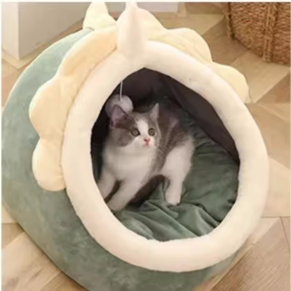 For Cat Pad Bed Sweet Soft Warm Pet Basket Cozy Kitten Lounger Cushion Pet House Tent Small Dog Mat For Washable Cats winter Bed