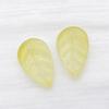 Set of 20 Mixed White, Green & Transparent Glass Leaf Charms for DIY Jewelry