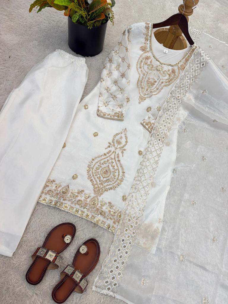 Ensemble Salwar Kameez Palazzo Dupatta Bollywood pour Femme Designer Indien Ethnique Fantaisie Soie Salwar Suit