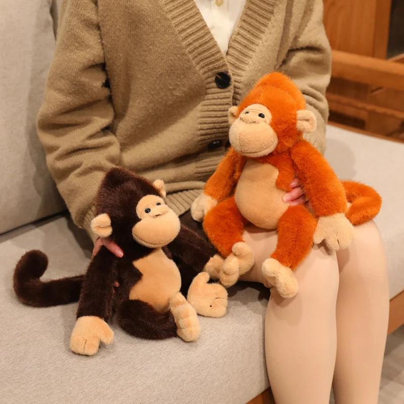 Kawaii Monkey Plush Soft Comfort Stuffed Dolls Decor Pillow Cartoon Animals Golden Monkey Kids Birthday Christmas Gifts