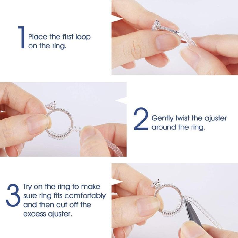 16Pcs Ring Guard Ring Sizer for Loose Rings Ring Size Adjusters for Wedding Rings 4 Style Ring Spacers Spiral Tightener