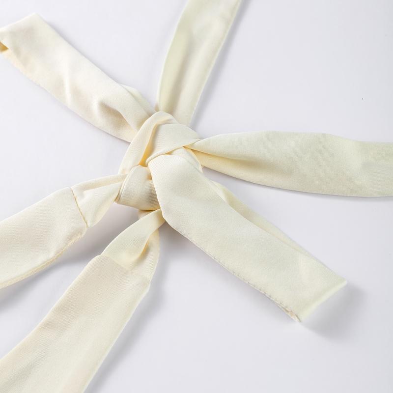 Ruched Elegant 2 Piece Set Women Halter Backless Camisole+Ruffles Loose Skirts Vacation Fashion Trend Classic Outfits