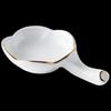 Hueihuang Gold Rim Ceramic Triple Divided Sauce Dish