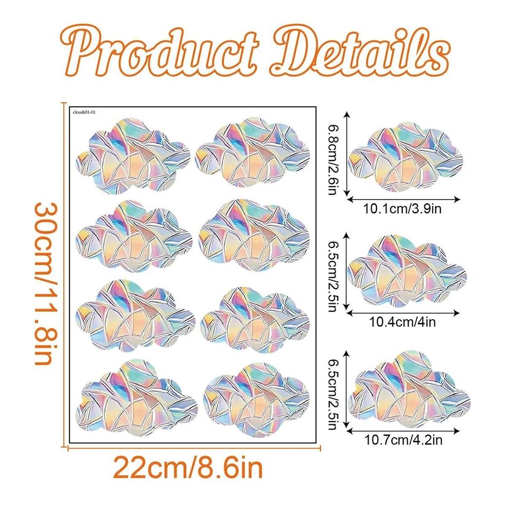 Christmas Windows Rainbow Prism Stickers Rainbow Film for Window Glass Clings Static Removable Suncatcher Decal Sticker