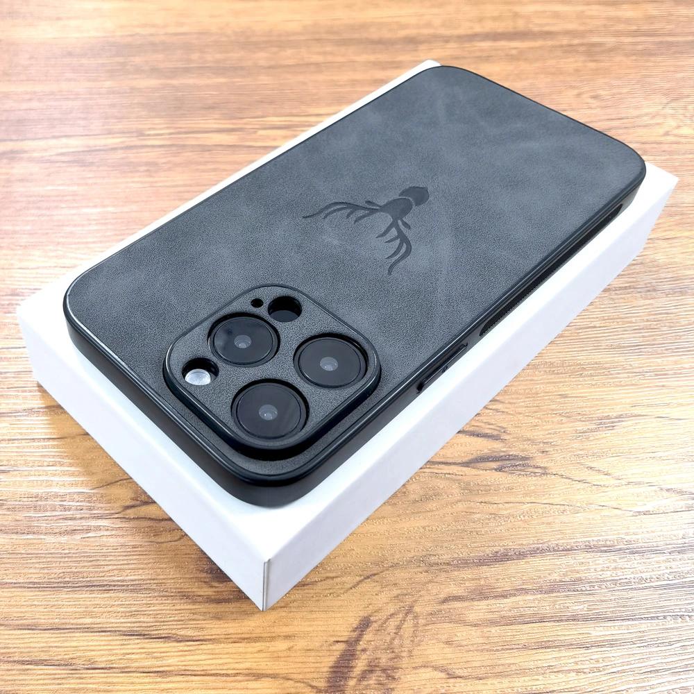 Husă de Lux din Piele PU Retra Pentru iPhone 17 Air 16 15 14 13 12 11 Pro Max iPhone11 iPhone12 11Pro 12Pro Picturală Căprioară Acoperire Completă