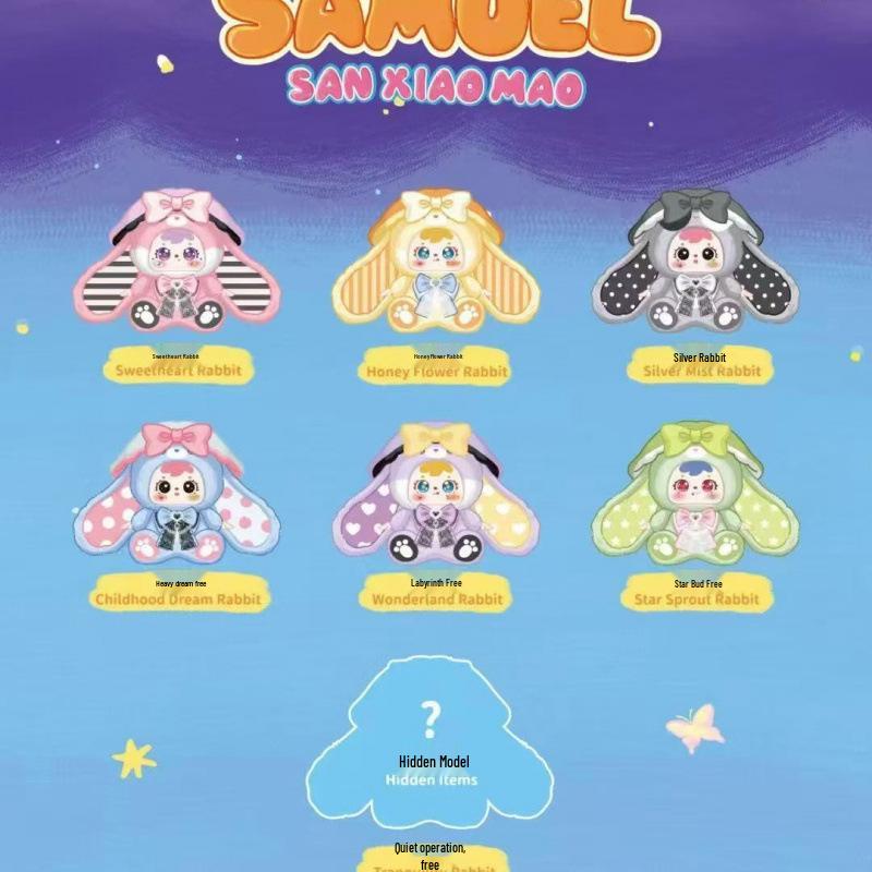 Three Fluffy Ears: Fairy Trace 800-Unit Cartoon Blind Box - Cute Ornament & Trendy Play Gift Pendant