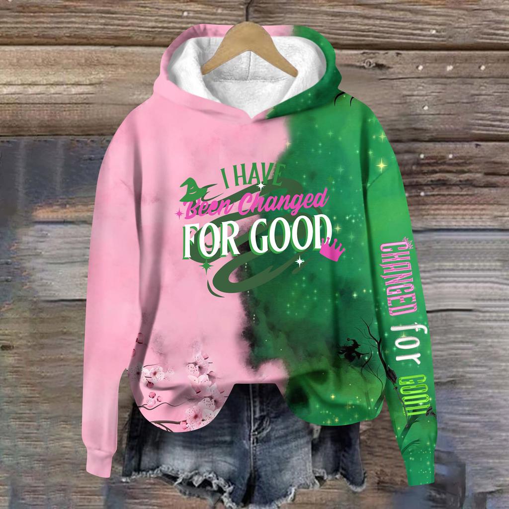 Damen Casual Mode Wein Türkei Familie Thanksgiving Print Langarm Rundhals Pullover Kapuzenpullover