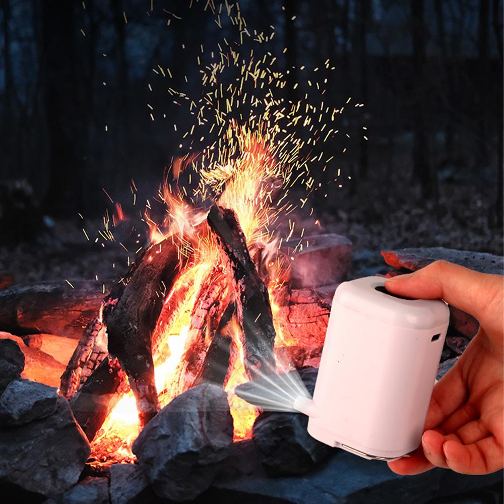 Mini Elektrisk Luftpump för Uppblåsbara Saker 4-i-1 Bärbar Campingluftpump med Lampa Inbyggd Powerbank Snabb Uppblåsning Tömning