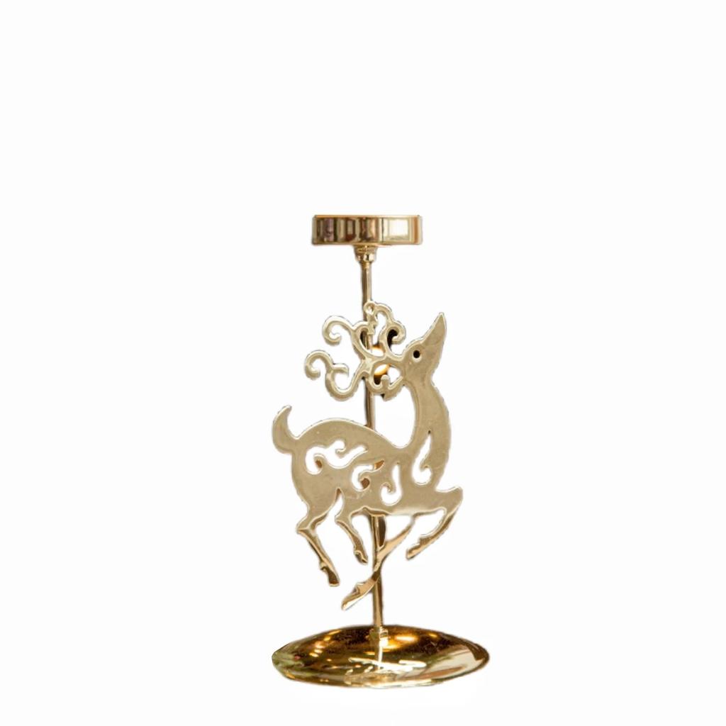 1 st Vintage Jul Ljusstakar Jul Järnkonst Snöflinga Älg Ljusstake Bordsprydnader För Hem Julfest Nyårsdekoration