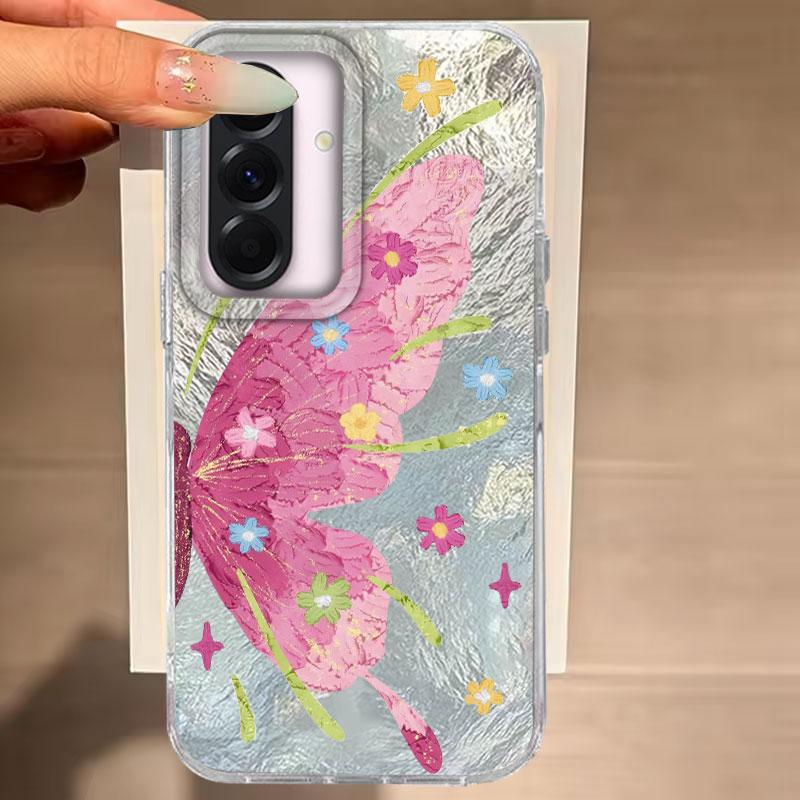 

For Samsung Galaxy A56 A16 A26 A36 A06 A55 A35 A25 A15 A12 A32 A22 A14 A54 M22 M12 5G Black Butterfly Bow Vortex Soft Phone Case Galaxy A34 5G