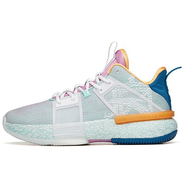 

New ANTA Impact 1 Basketball Shoes Men s Mid top Porcelain Green/Pink Purple 112131605-4 42.5