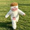 Pyjama Monstre à Grande Bouche pour Enfants Pyjama Drôle Doublé Polaire Corail Pyjama à Capuche Dessin Animé Nouveau pour Enfants