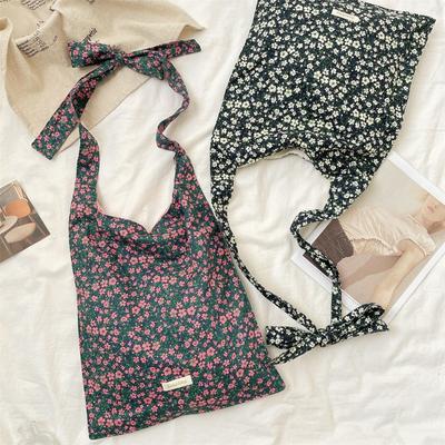 52 New Fresh Floral Canvas Bag Women's Street Versatile Underarm Bag Shoulder Bag Large Capacity Women's Canvas Bag