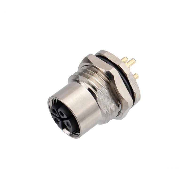 1m M12 Encoder Connector 2Pin 3Pin 4Pin 2+PE 3+PE 12A Power Signal Adapter K Code Aviation Male Female Plug Socket Panel Mount