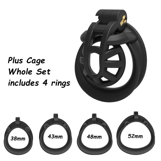 CHASTE BIRD Minus/Plus Cage Male Chastity Device Double-Arc Cuff Penis Ring Cock Belt Adult Sex Toys Penis Cage Chastity Minus