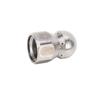 5000PSI High Pressure Washer Nozzle Pipe Dredging Cleaning Nozzle Stainless Steel Jetter Nozzle Ball Head Front 1 Rear 6 Holes G3/8in