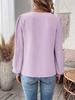 2026 Europe Autumn/Winter V-neck Lace Solid Color Long Sleeve Casual Women's Top