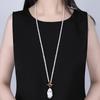 18inch/20inch  Baroque Freshwater Sweater Chain Pearl Necklace with 925 Silver Buttons White Color Pearl for Party