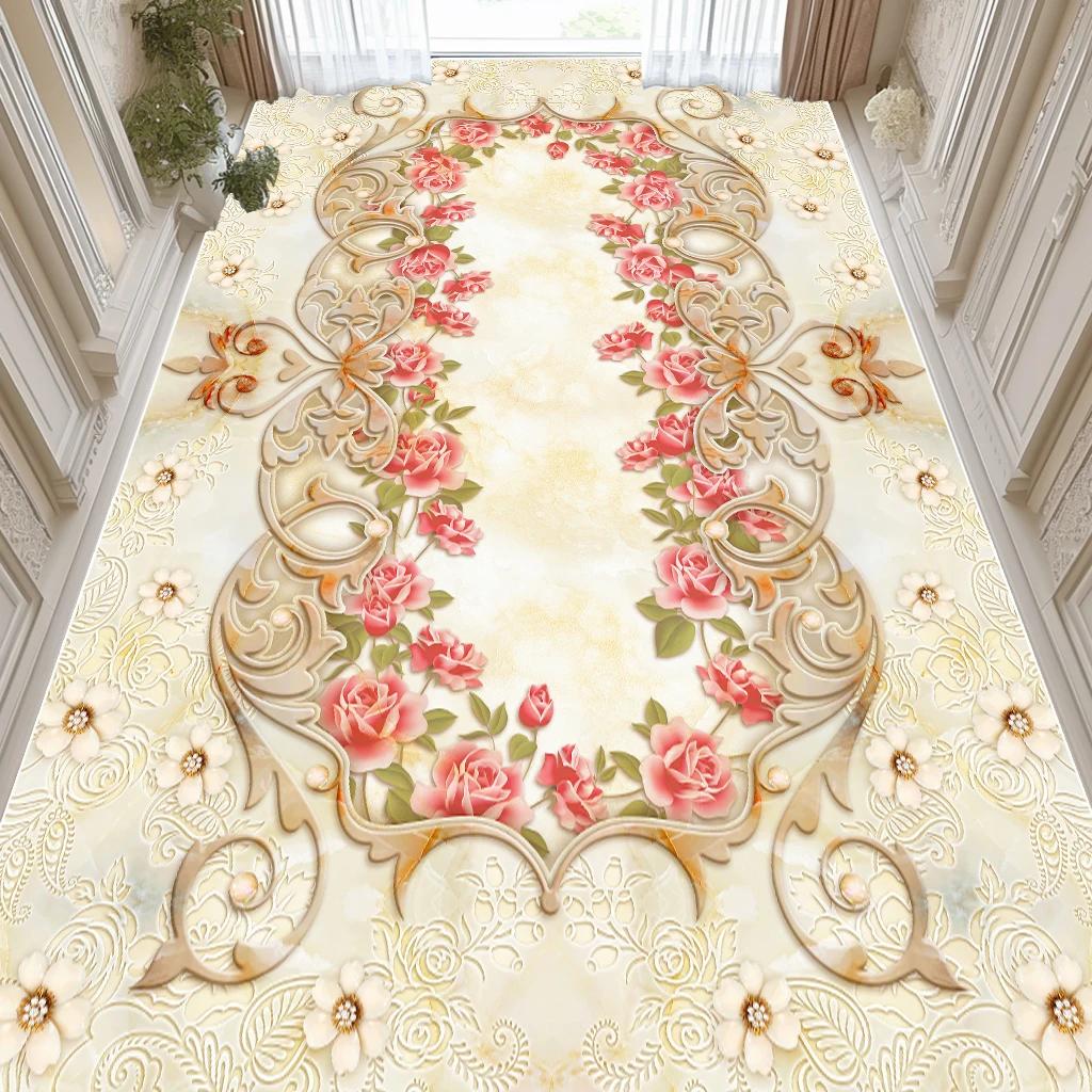 Rose Luxury Fluffy Carpets for Living Room Large Area Pink Decoration Home Bedroom Soft Rug Wedding Washable Anti Slip Floor Mat