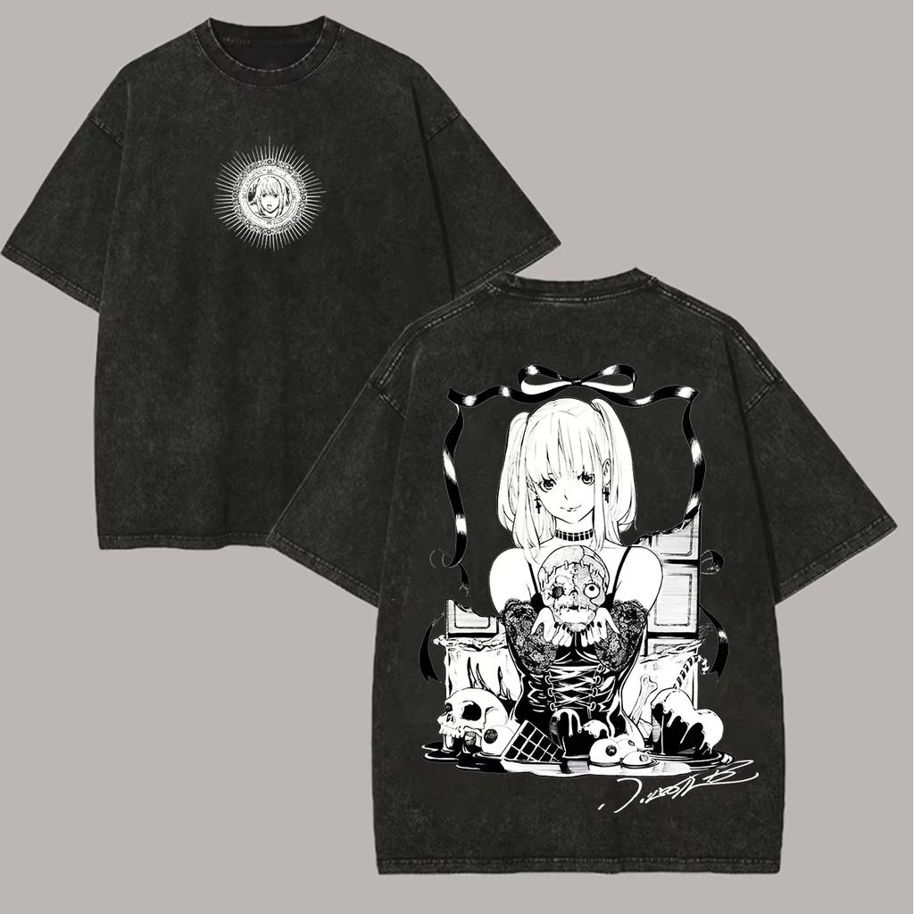 2026 Death Note Washed T-Shirt, Fashion Personality Apparel, All-Season Streetwear Women And Men T-shirt