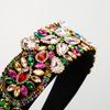 Luxurious Full Crystal Pave Headband Colorful Geometric Rhinestone Padded Hair Hoop Baroque Wedding Party Jewelry For Women