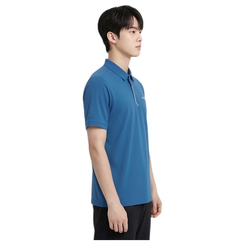 Adidas Men's Summer Quick-Dry Breathable Lightweight Loose Fit Blue Short Sleeve Polo T-Shirt
