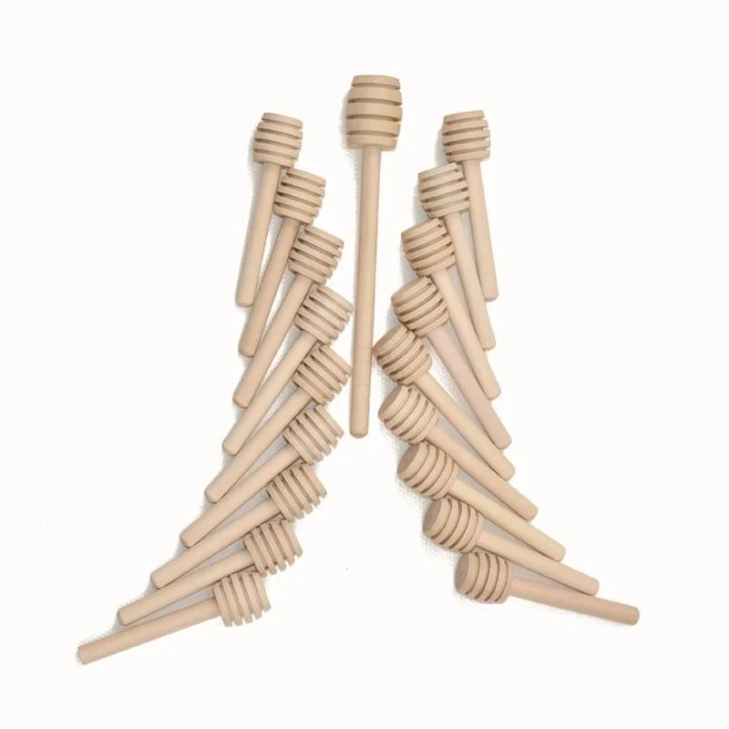 Honey Mixing Stick Wooden Mixing Handle Honey Spoon Coffee Jam Milk Mixer Sticks Dessert Tools Kitchen Supplies 30/50/100Pcs