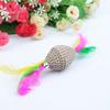 New Pet Cat Bell Feather Dumbbell Fun Cat Stick Toy Eco-friendly Corrugated Claw Grinding Toy