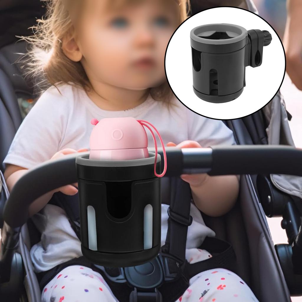 Baby Stroller Cup Holder Double Bottle Rack for Water Bottles and Cups with Clamp