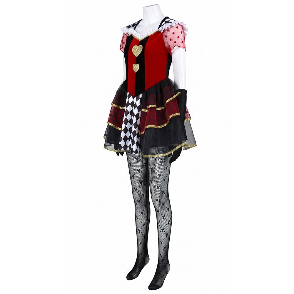 Alice in Wonderland Queen of Hearts Cosplay Halloween Short Skirt Costume
