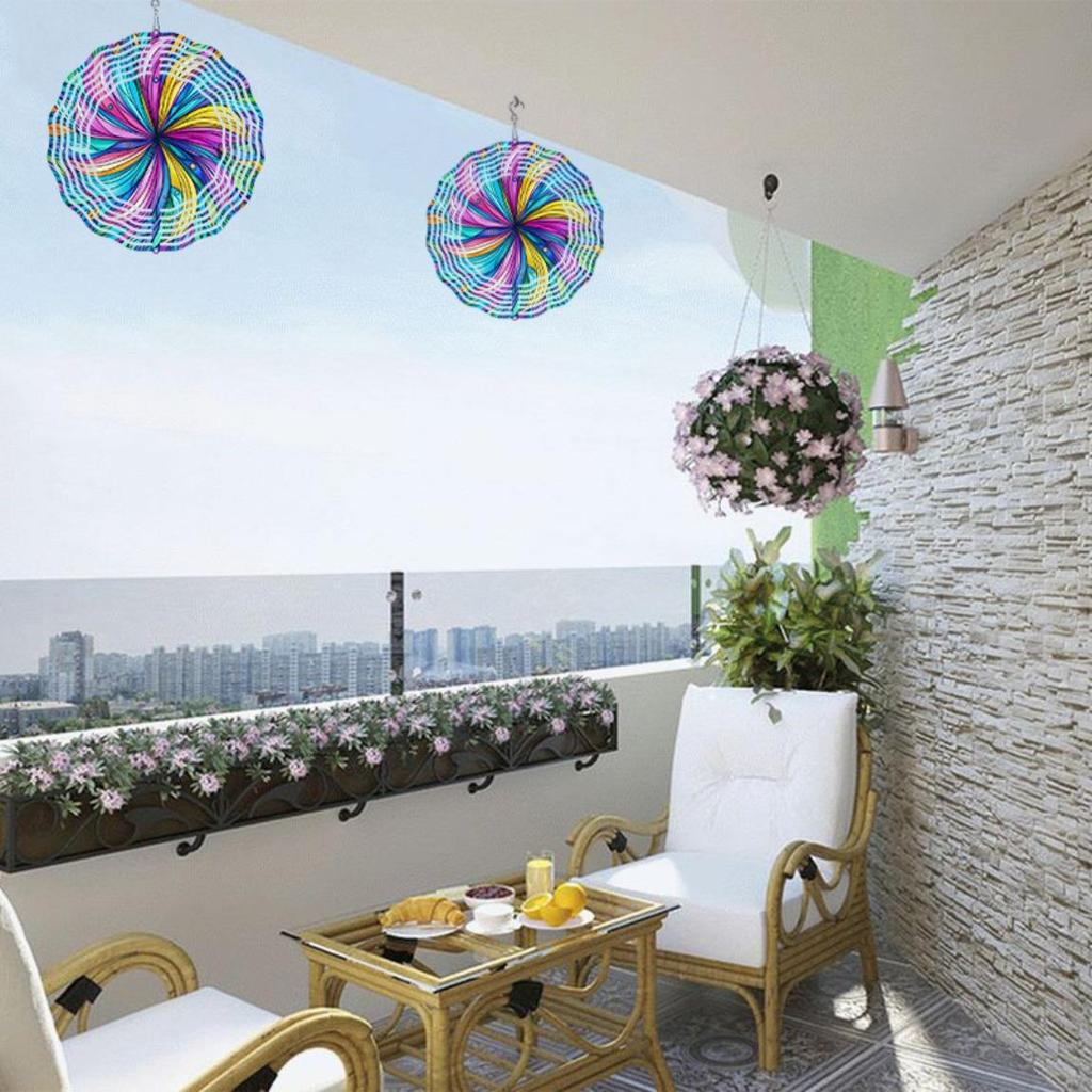 Handcrafted 2D Metal Wind Chime Mandala Floral Birds Design Outdoor Garden Patio Balcony Decor No Electricity Needed Weather Resistant