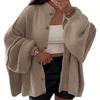 Autumn and Winter Solid Color Casual Style Button Cardigan Large Sleeve Solid Color Sweater Cardigan Jacket