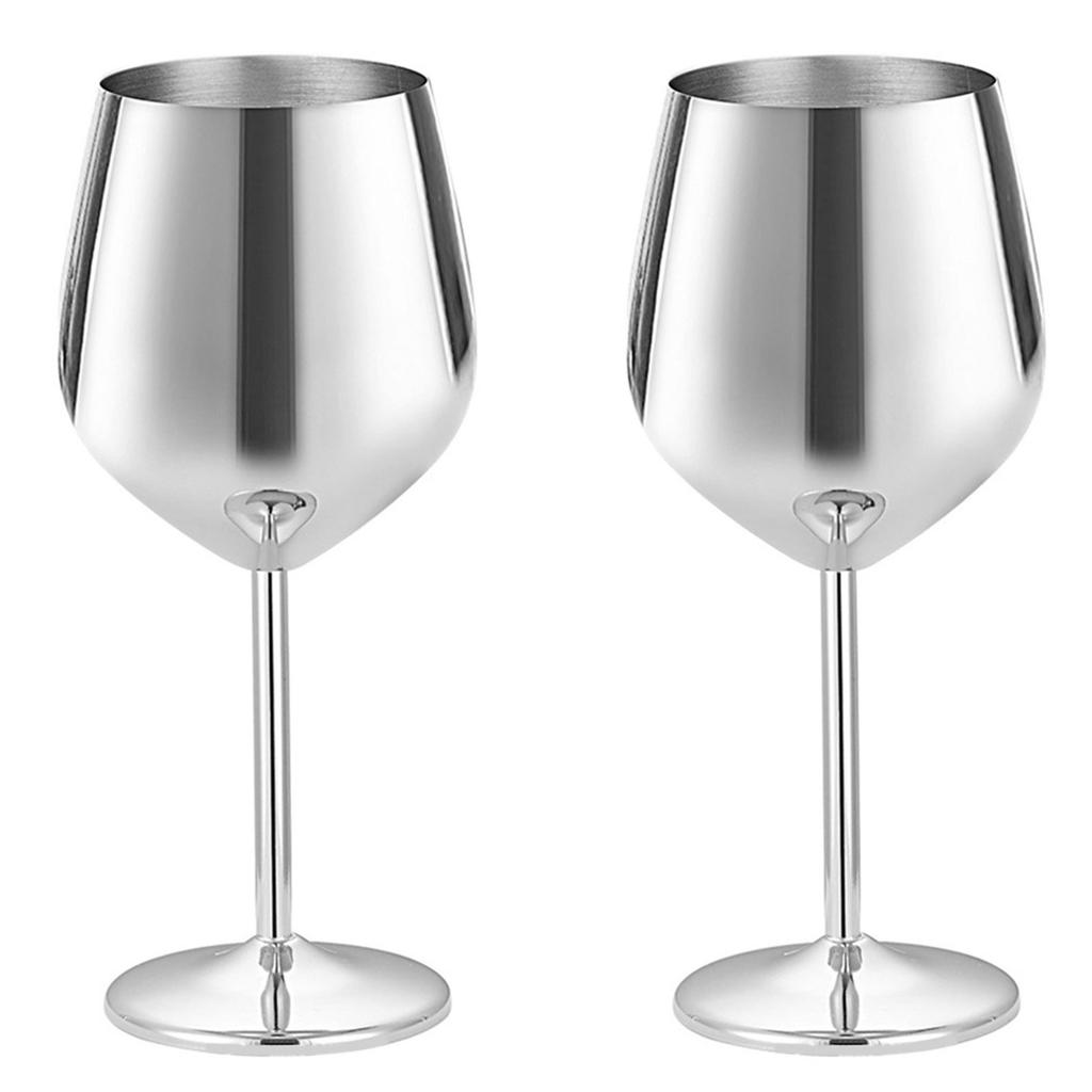 1/2pcs Stainless Steel Cocktail Glasses Red Wine Champagne Glass Drinkware Shatterproof Metal Cups For Home Bar Dinner Party