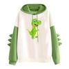 Women's Printed Contrasting Dinosaur Loose Casual Hoodie