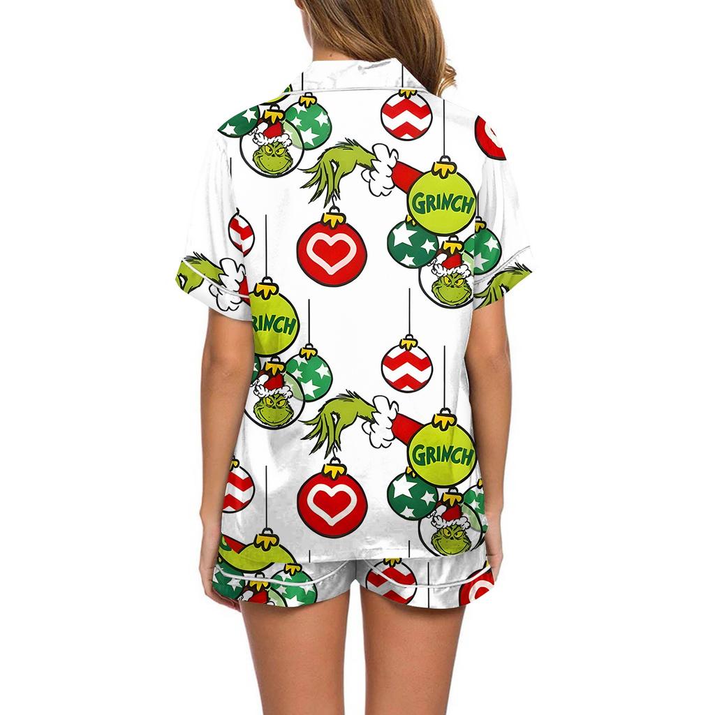Women's Soft Two-piece Printed Pajama Set Short Sleeved Shorts Set Casual Clothing Set Pajamas