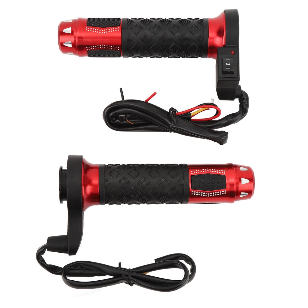 1 Pair Motorcycle Heated Hand Grip 3 Gear Temperatures Non Slip Aluminum Alloy ABS 22mm Handlebar
