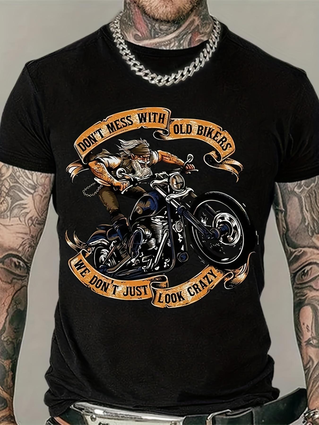 

Summer Plus Men s Motorcycle Old Man Print Round Neck T-shirt 100% Pure Cotton Cool Cycling Sports Short Sleeved Shirt - Men ... S разноцветный