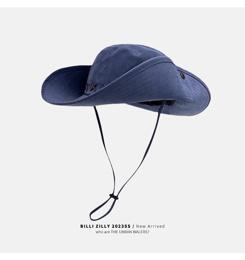

Western Cowboy Hat Summer Sun Protection With Wide Brim For Outdoor Camping And Hiking Темно-синій