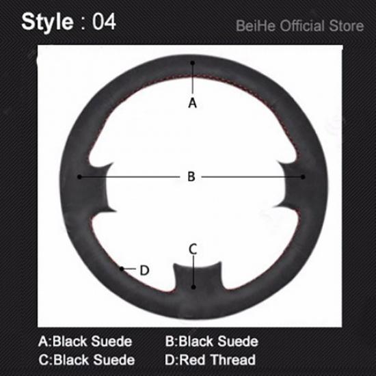 

Нескользящий черный кожаный замшевый чехол на руль автомобиля своими руками, сшитый вручную, для BMW Z4 E89 2009-2016, интерьер 04