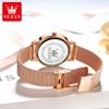 OLEVS Luxury Love Heart Diamond Ladies Watches Stainless Steel Mesh Strap Waterproof Quartz Wristwatch for Women Gift