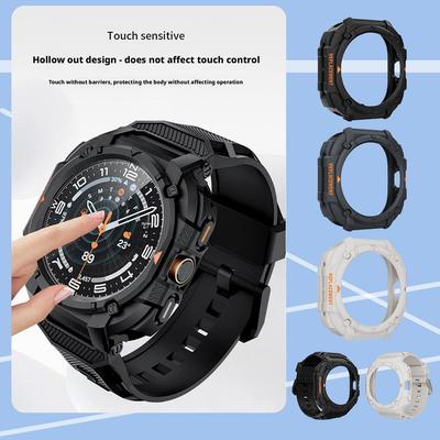 PC Case+Strap For Samsung Galaxy Watch 7 Ultra 47mm Silicone Band Bracelet Protector Cover Bumper For Galaxy Watch (NO Film)
